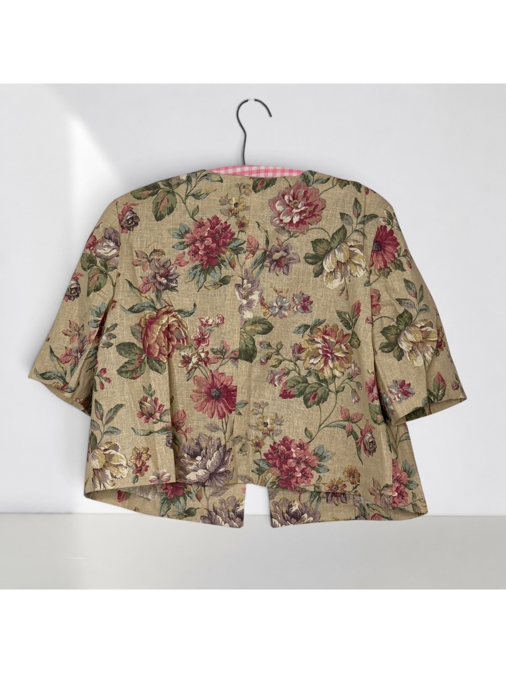 Vintage Hamdmade Floral Cottagecore cropped jacket - Picture 2 of 3